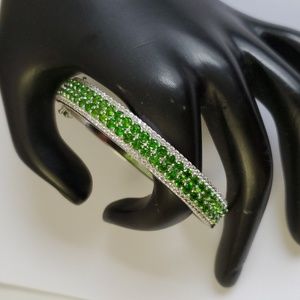 Watch Video / Sterling Silver EMERALD 925 Bracelet